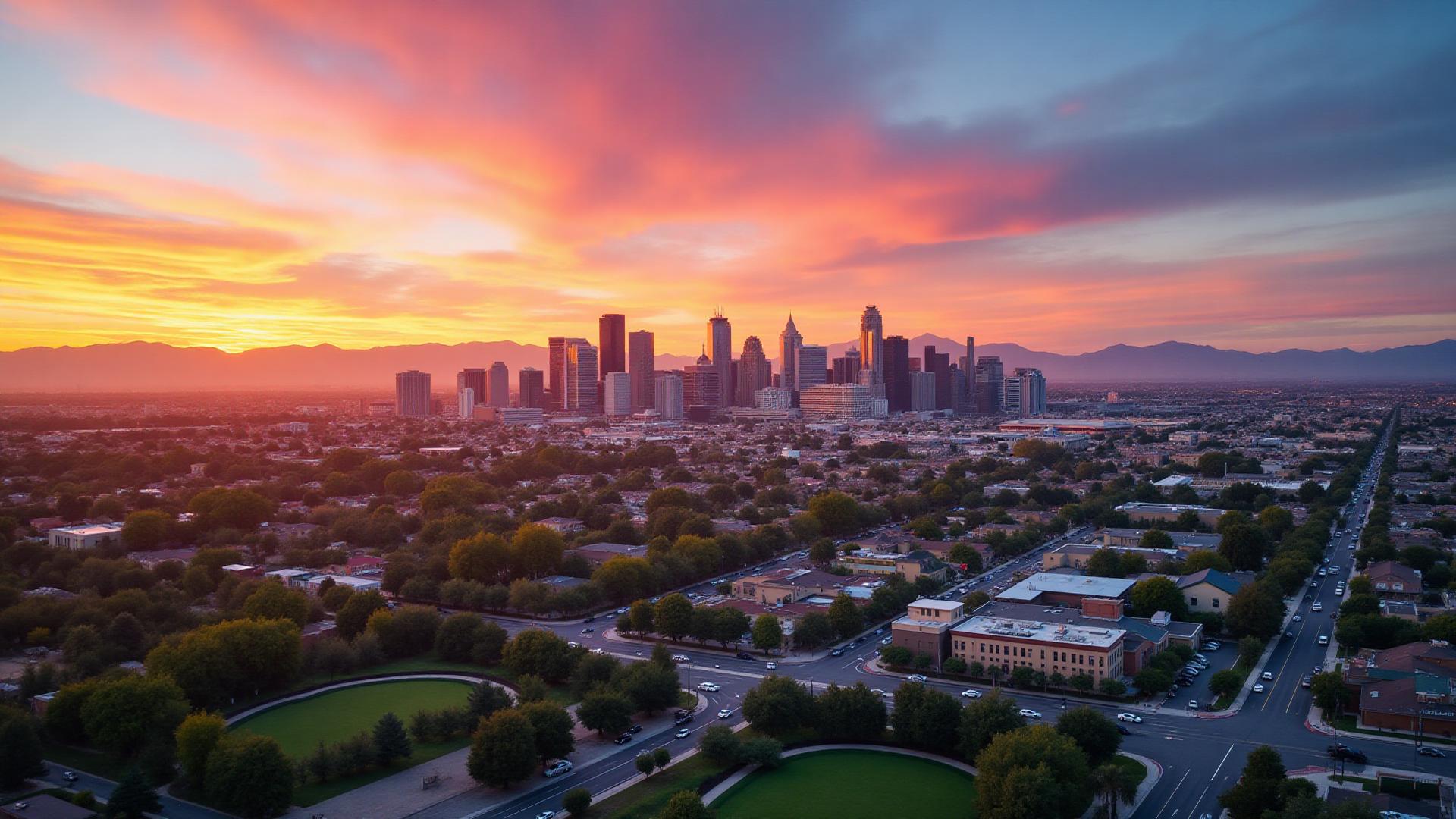 Fresno, California skyline and landscape