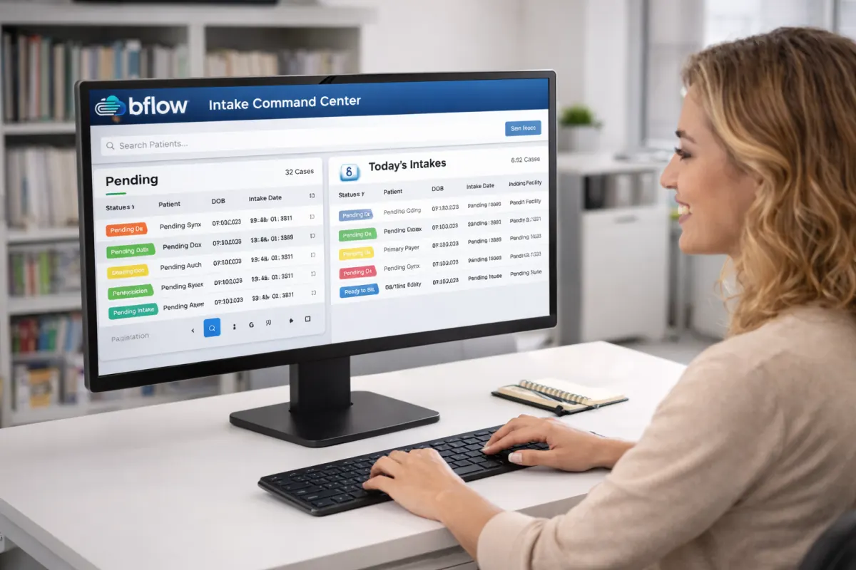 Medical biller using the BFLOW® Intake Command Center